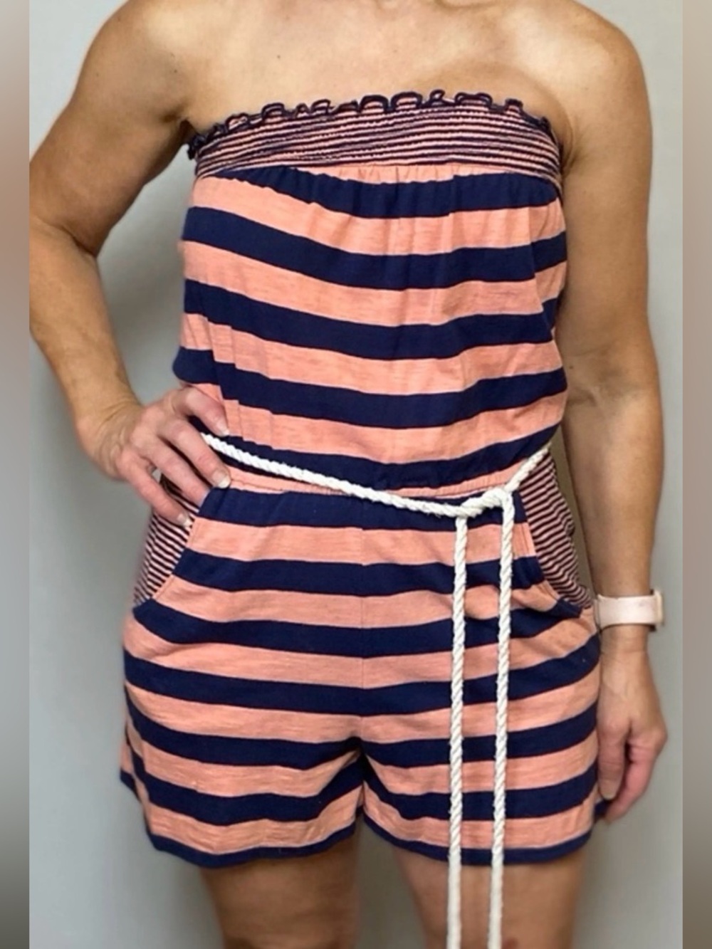 Romper Strapless with Rope Belt NWT
